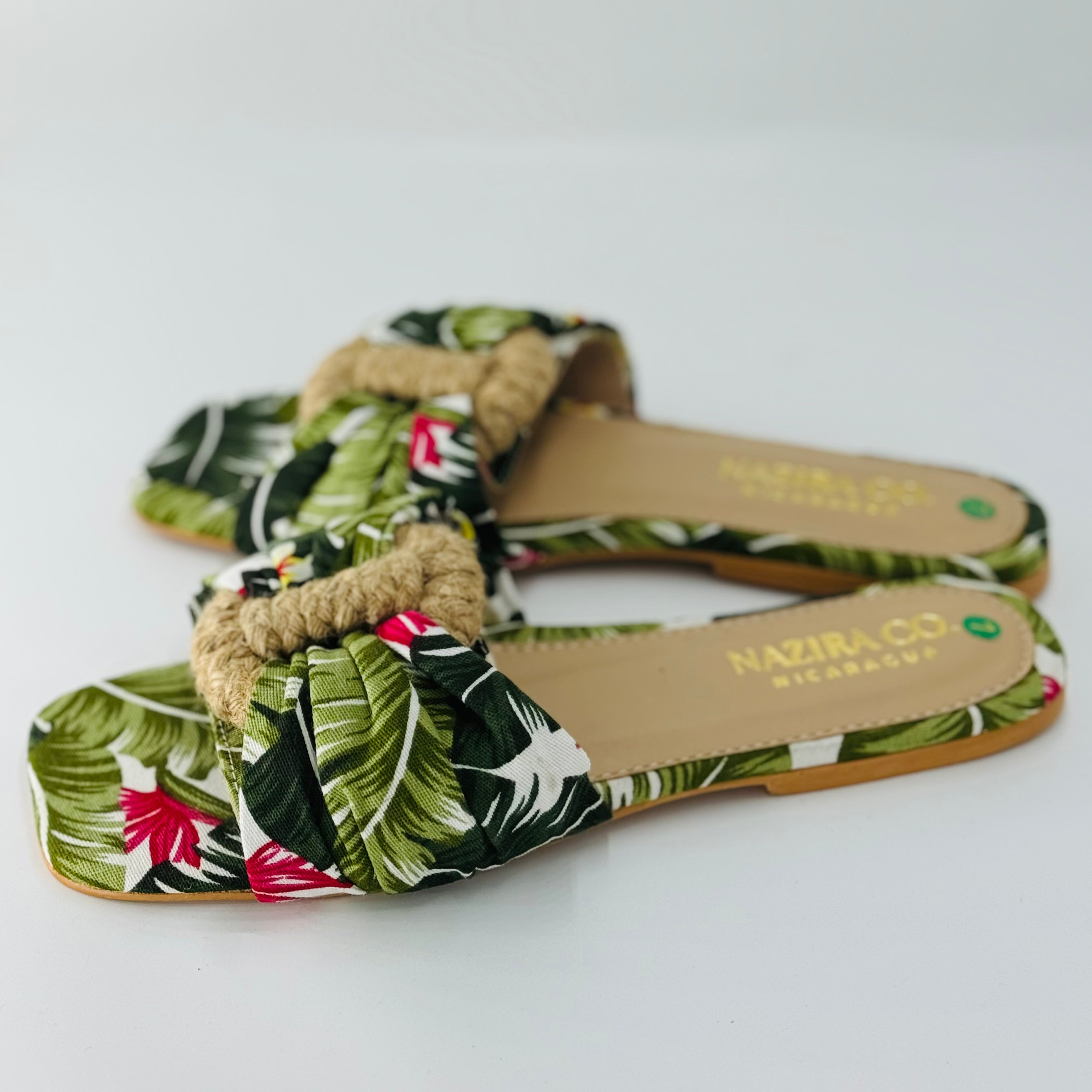 Floral flat sandals