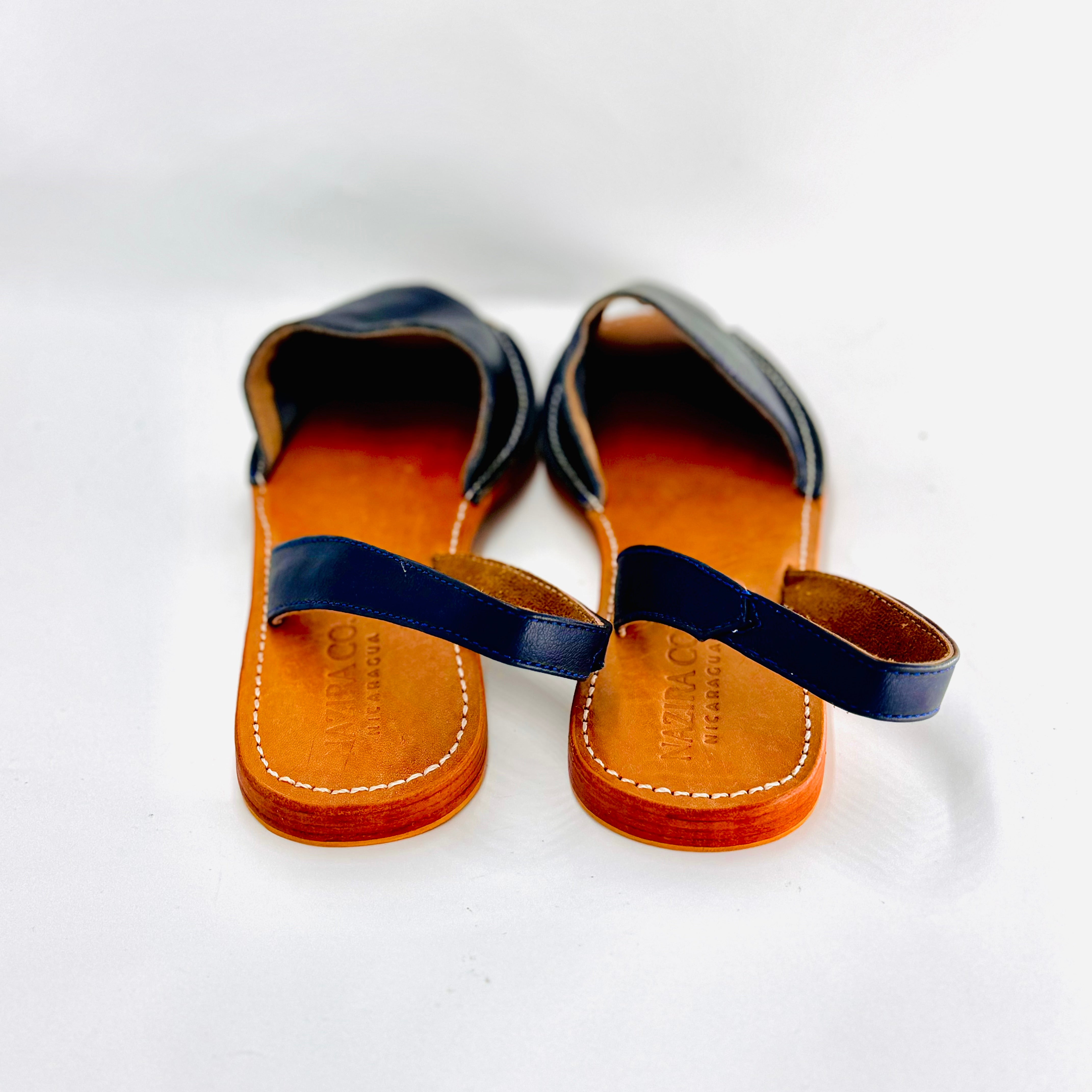 Dark Blue leather sandals