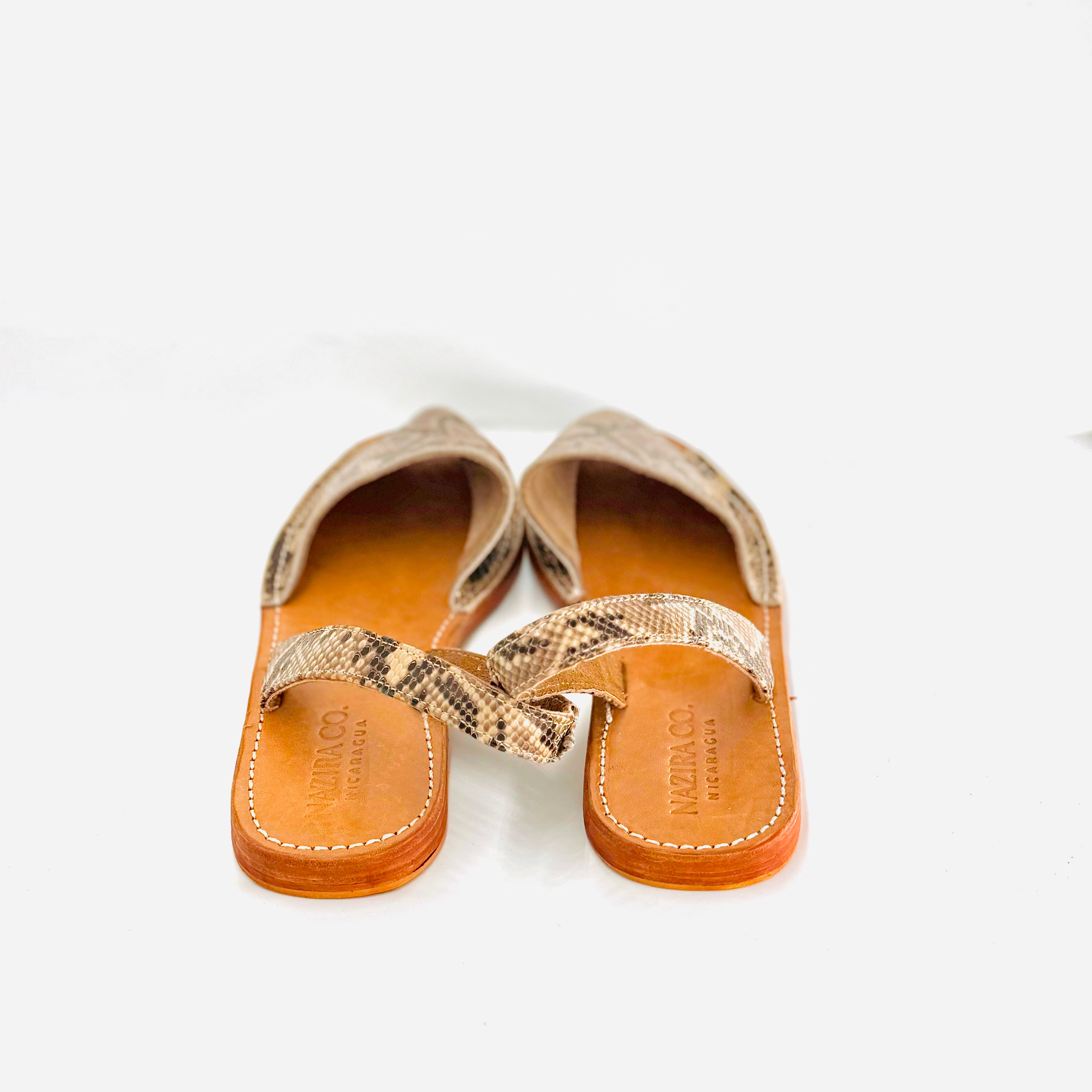 Python leather sandals