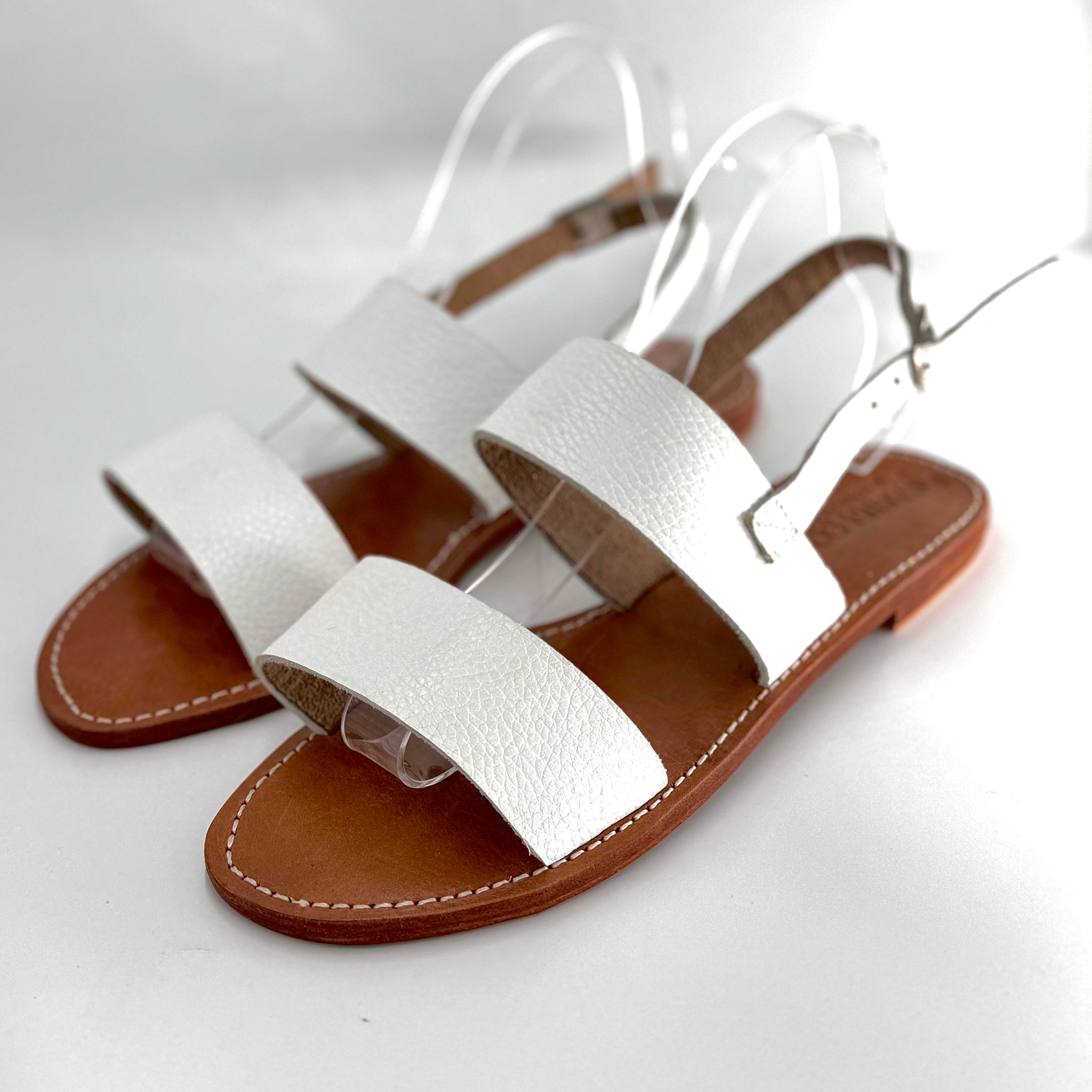 chinese dress ladies White leather sandals