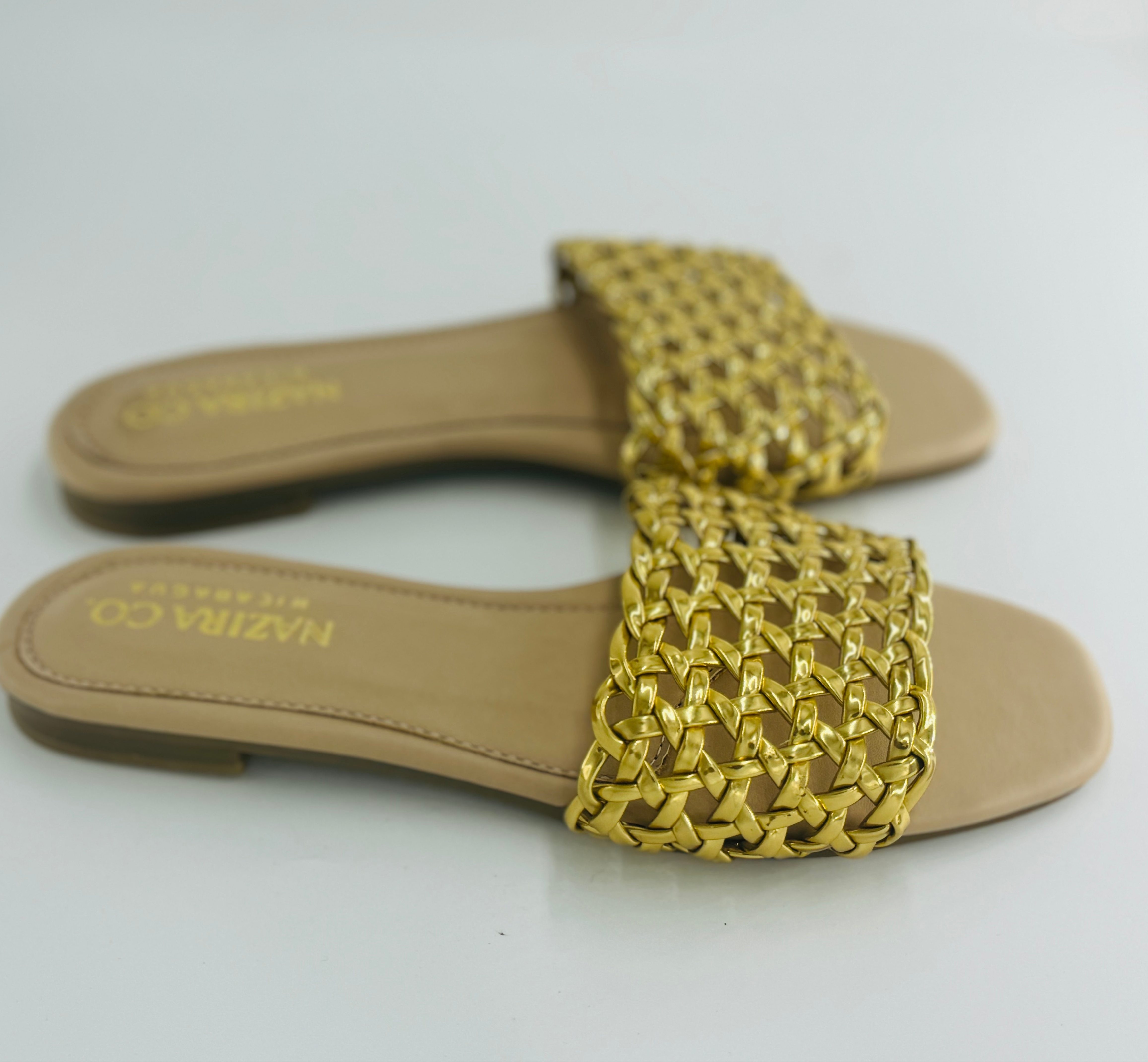 Golden Flat Sandals